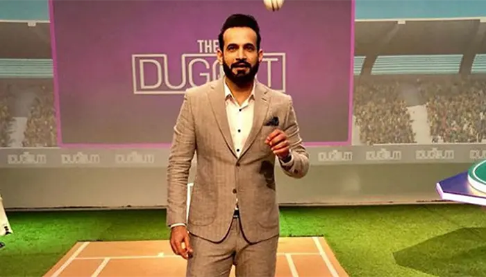 Irfan Pathan during an in-studio pre-match analysis session named “The Dugout’.